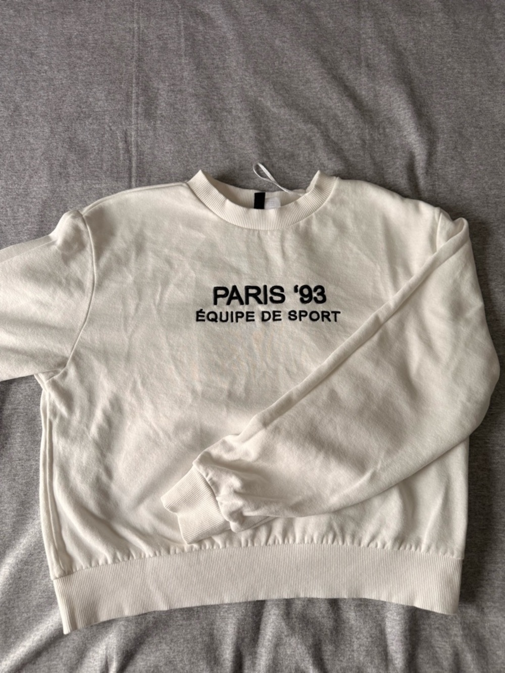H&M Women’s PARIS '93 Équipe de Sport White Crewneck Sweatshirt